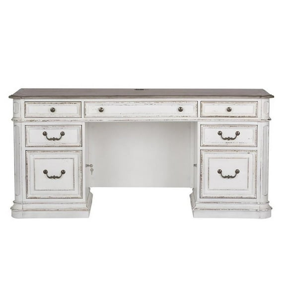 Pemberly Row Contemporary Magnolia Manor Wooden Credenza in White
