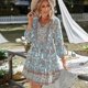 thumbnail image 2 of Vestido de vacaciones de ocio independiente Falda corta 2022 Ropa de mujer de flores de primavera y verano, 2 of 2