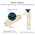 thumbnail image 6 of London Blue Topaz Solitaire Bridal Ring Set with Diamond Enhancer (2 CT, AAA Grade), 10K Yellow Gold, US 7.00, 6 of 9