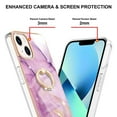 thumbnail image 2 of Allytech Compatible with iPhone 14 Plus Case 6.7 inch 2022, Cute Marble Cover for Women Girls with 360 Degree Rotating Ring Holder Silicone Ultra Slim Soft Protective Case, White Purple Marble, 2 of 3