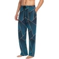 thumbnail image 5 of FREEAMG Men's Pajama Pants with Pockets Sleepwear Lounge Pants Stretch Casual Geometric Navy 3, 5 of 7