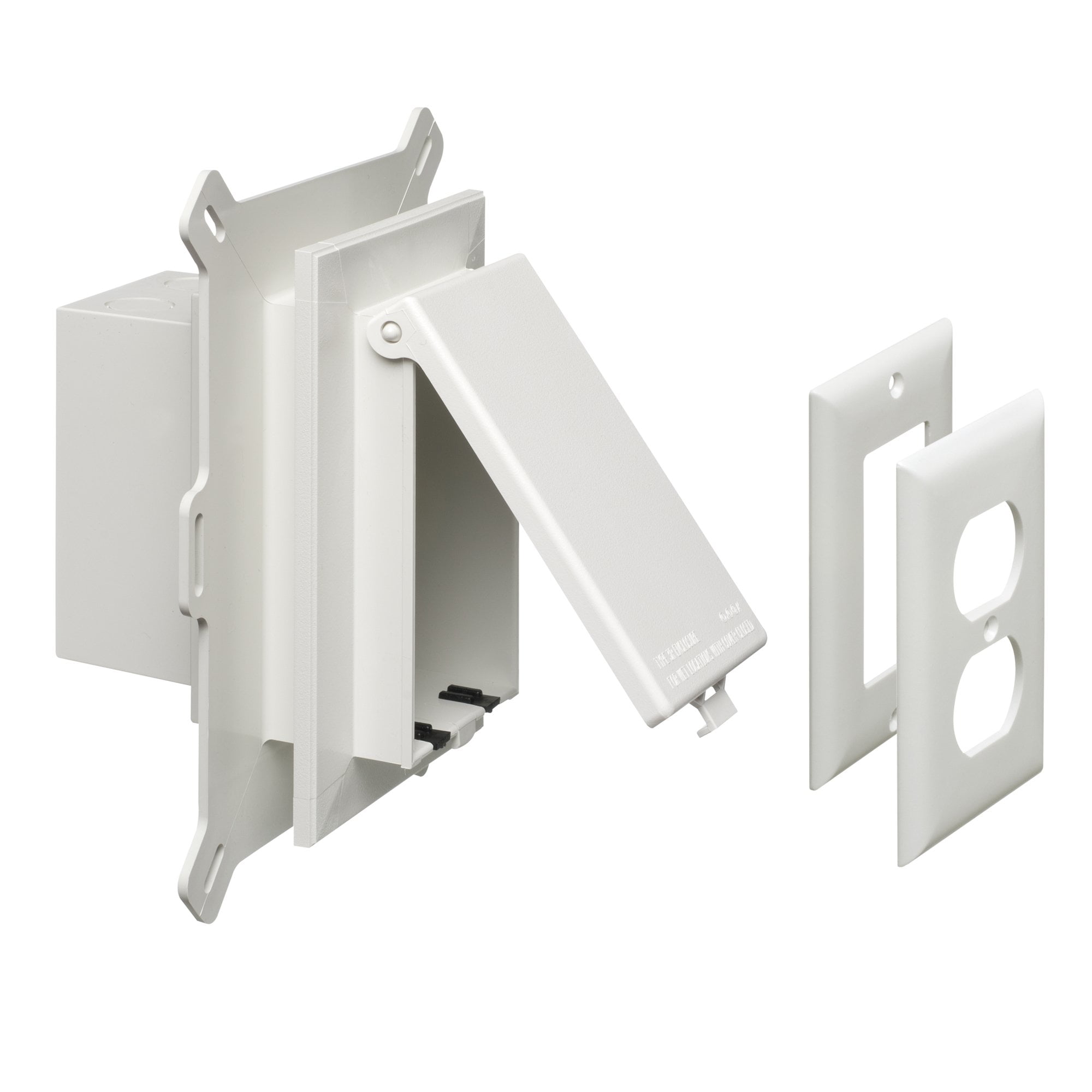 Arlington DBVS1W1 Low Profile IN BOX Recessed Outlet Box Wall Plate Kit for New Vinyl Siding