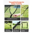 thumbnail image 2 of VEVOR Baseball Batting Cage, 12.0 x 10.2 x 7.6 FT Freestanding Portable Batting Cage, Hitting Cages with 4-Ply Knotless Polyester & Pitching Machine Opening, Battings Cages Netting for Outdoor, 2 of 9