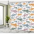 thumbnail image 4 of Ambesonne Shark Shower Curtain, Colorful Underwater Fish Art, 69"Wx84"L, Teal Apricot, 4 of 4