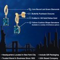thumbnail image 2 of Gem Stone King 14K Yellow Gold London Blue Topaz and Lab Grown Diamond Earrings for Women | 2.05 Cttw | Gemstone November Birthstone | Cushion 7X5MM, 2 of 6
