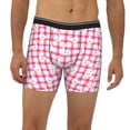 thumbnail image 2 of Men'S Boxer Briefs, Pink Plaid Cute Duck Soft And Breathable Mens Underwear Boxer Briefs With Widen Waist, 2 of 2