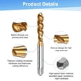 thumbnail image 2 of Uxcell 2-Pack 1/4-28 UNC Grifo de rosca de flauta espiral, grifo de rosca de mano derecha recubierto de titanio HSS, 2 of 7