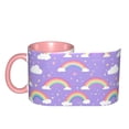 thumbnail image 4 of Purple Rainbow Coffee Mug Fun Custom Ceramic Mugs 11oz Pink, 4 of 5