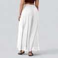 thumbnail image 7 of Women's Chiffon Pants Dressy High Waist Flowy Palazzo Pants Summer Boho Wide Leg Casual Trousers White S, 7 of 7
