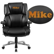 Flash Furniture Personalized HERCULES Series 24/7 Intensive Use Big & Tall 400 lb. Rated Black LeatherSoft Lumbar Ergonomic Office Chair
