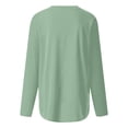 thumbnail image 5 of Fgnfyis T Shirts For Women Casual Long Sleeve Crewneck Basic Solid Color Top Everyday Comfort Versatile Layering Womens Long Sleeve Tops Light Green L, 5 of 5