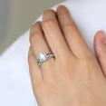 thumbnail image 5 of Eclet Jewels Oval Cut Excellent 2 Ct Diamond Rings For Couples - Silver 14K White Gold Over Rings - Unique Bridal Set Rings for Gift - Engagement Wedding Rings for Couples - Promise Rings for Couples, 5 of 8