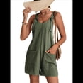 thumbnail image 1 of Cortos de Verano A para Mujer, Casuales Sin Mangas con Bolsillos Verde M, 1 of 9