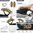 thumbnail image 5 of ZIATUBLES Leopard Print Chair Cover Set for Home Office, 5 PCS Stretchable Slipcovers with Armrest Covers, PU Leather Tissue Box Cover and Multi-Functional Remote Control Holder, S, 5 of 7
