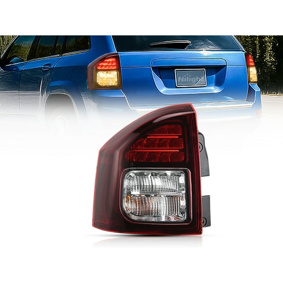 Nilight Taillight Assembly Compatible with 2014 2015 2016 2017 Jeep Compass Tail Light OE Style Rear Lamp Replacement Driver Side w/Bulbs