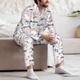 thumbnail image 7 of Fuzoiu Cute Magic Bunny Print Men's Long-Sleeved Pajama,Lounge Button Down Nightwear,Mens Notch Collar Pajama Set -Large, 7 of 7