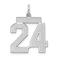thumbnail image 6 of 925 Sterling Silver Medium Satin Number 24 Charm Pendant, 6 of 7