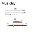 thumbnail image 2 of Musiclily Basic Transducer Under Bridge Saddle Ceramic Piezo Pickup for Acoustic Guitar, 67mm*2mm, 2 of 5