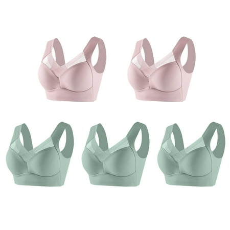 HYSYSB Sports Bras for Women bras for Women wireless Bra seamless Bra sticky Adhesive Vanity Panel Bra Yoga Crop Vest Bras Back Bras Materni Grey bralettes for Women Pink 7 XL