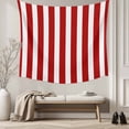 thumbnail image 5 of Red Striped Large Tapestry for Bedroom Wall Hanging Tapestry, Christmas Farmhouse Red White Stripes Ceiling Backdrop Tapestries Poster Blanket Wall Decor for Teens Room Living Room Dorm 85" x 90", 5 of 8