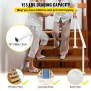 VEVOR Outdoor Stair Railing Kit, 5 ft Handrails 0-5 Steps, Adjustable Angle White Aluminum Stair Hand rail for The Elderly, Handrails For Outdoor Steps