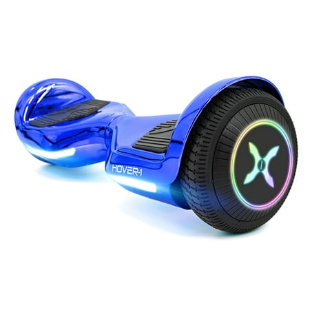 Hover-1 Allstar Hoverboard, Blue, 6.5 In. LED Wheels, LED Sensor Lights; Lithium-Ion 14 Cell Battery; Ideal for Boys and Girls 8+ and Less Than 220 Lbs., UL Certified Electric Hoverboard