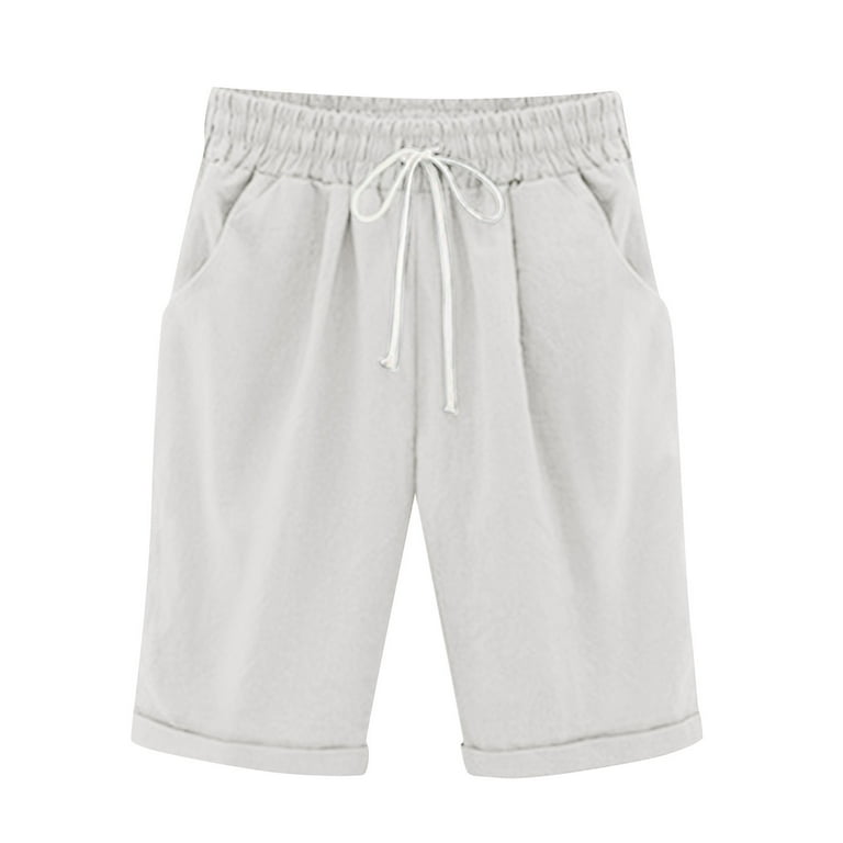 QWANG Women s Shorts French Terry Bermuda Pocket Shorts Jersey Knit Fleece Shorts Women s Bermuda Shorts 11