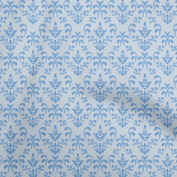 oneOone Rayon Light Blue Fabric Damask Diy Clothing Quilting Fabric Print Fabric By Yard 56 Inch Wide