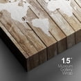 thumbnail image 4 of IDEA4WALL Canvas Wall Art White World Atlas Map on Brown Wood Panel Places Country Mixed Media Realism Global Urban for Living Room, Bedroom, Office - 32"x48", 4 of 5