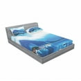 thumbnail image 3 of Ambesonne Blue Fitted Sheet & Pillow Sham Set, Italian Harbor Village, Twinxl, Blue, 3 of 3