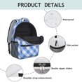 thumbnail image 4 of Blue and White Checkered Pattern Backpack for School, Cute School Bag with Adjustable Shoulder Straps and Padded Back, 15.3"x11"x6.7", 4 of 5