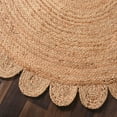 thumbnail image 2 of Natural Farmhouse Jute Round Rug , Scalloped Rug, Home Décor Rugs Size 7 x 7 Feet, 2 of 3
