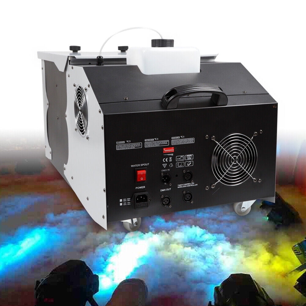 Fichiouy Stage Smoke Machine Wireless Remote Control and DMX512 Control Automatic Fog Machine for Parties, Weddings Stage