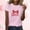 Pink 1, variant on Aobny Loose Fit Womens Blouse Love Heart Tops Short Sleeve Crew Neck Beige Pullover Plus Size Sexy Tops,L