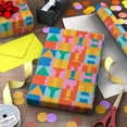 thumbnail image 2 of Birthday Wrapping Paper Mini Roll (Rainbow Block Letters) for Kids Birthday - 40 Sq. Ft., 2 of 4