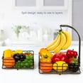 thumbnail image 2 of Bextsrack 2-Tier Fruit Basket for Kitchen Countertop Vegetables Basket Bowl Storage With Banana Hanger, Bronze, 2 of 7