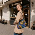 thumbnail image 7 of Iauyy Women's Handbag Removable Shoulder Satchel Bag-Polyester and PU leather ，Fantasy Sunflower, 7 of 7