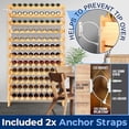 thumbnail image 4 of NutriChef Bamboo Stackable Wine Rack, 12-Tier 108 Bottle Capacity Free Standing Floor, No Tools Assembly, Modular Storage Display Shelf for Kitchen and Cellar 33.5" x 10" x 62.75", 4 of 5