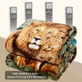 thumbnail image 5 of Korean Mink Blanket Queen Size, Animal Print - Thick Heavy Korean Blanket - 5 LB Heavy Fleece Mink Style, 95"x 79", (Lion), 5 of 7