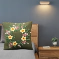 thumbnail image 4 of DIY Embroidery Pillow Covers Cushion Cover Floral Pattern Fabric Pillow Case green1, 4 of 9