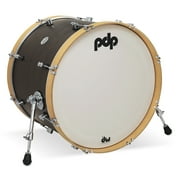 PDP PDCC1622KKWN 16 x 22 in. Walnut Stain Kick Drum with Natural Stain Hoops