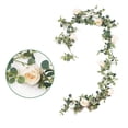 thumbnail image 5 of HESHENG Artificial Rose Vine Decorative 6.4ft Hanging Flower Vine Fake Flower Garland for Home Garden Wedding Decor, Yellow, 5 of 7