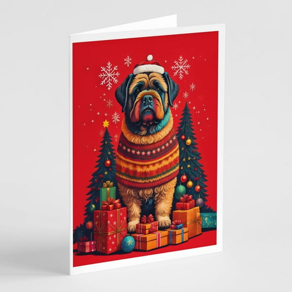 Bouvier des Flandres Holiday Christmas Greeting Cards Pack of 8 7 in x 5 in