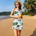 thumbnail image 3 of Kdxio Robe d'Été Sans Manches Imprimée pour Femmes, Décontractée, Ample, avec Poche, 3 of 7