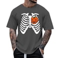 thumbnail image 1 of VBARHMQRT Camo Tshirt White Bone Pumpkin Heart| Print Novelty Coat Men and Women T Shirt Adult Grey, 1 of 3