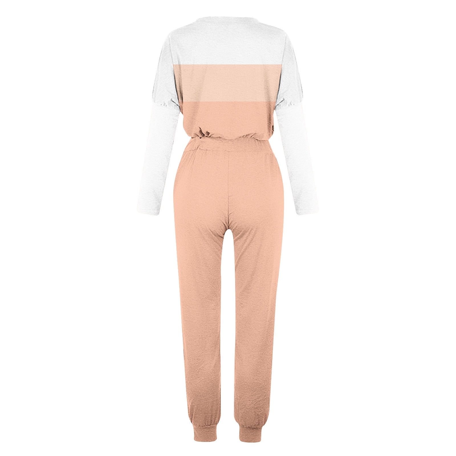 2 Piece Sets for Women Fall Pants Casual Pants Sets Women 2 Piece Outfits Dressy Casual Women'S Round Neck Long Sleeve Top + Pants Color Blocking Home Sports Casual Yoga Suit