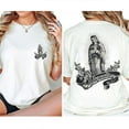 thumbnail image 5 of Guadalupe Virgin Mary Pray Flower Rose Virgencita Religious Double-Sided T-Shirt Unisex, Catholic Faith Cotton Shirt, Spiritual Gift, 5 of 7