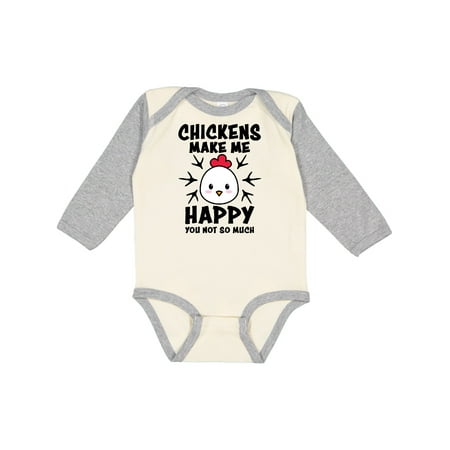 

Inktastic Chickens Make Me Happy You Not So Much Gift Baby Boy or Baby Girl Long Sleeve Bodysuit