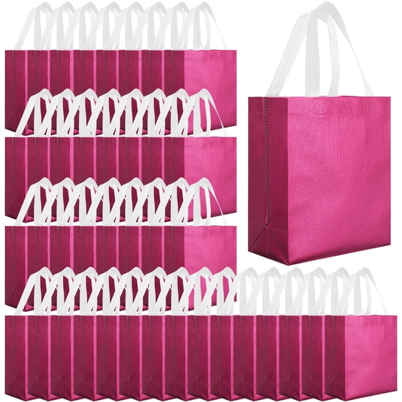 Bolsas reutilizables Eccliy, 80 unidades, color rosa intenso, 26 x 21 x 12 cm