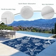thumbnail image 3 of Navy Blue Coastal Outdoor Rug for Patio/Deck/Porch, Non-Slip Large Area Rug 6 x 9 Ft, Nautical Beach Starfish Coral Summer Indoor Outdoor Rugs Washable Area Rugs, Reversible Camping Rug Carpet Runner, 3 of 8